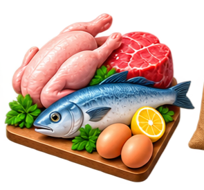 Daging ikan dan protein